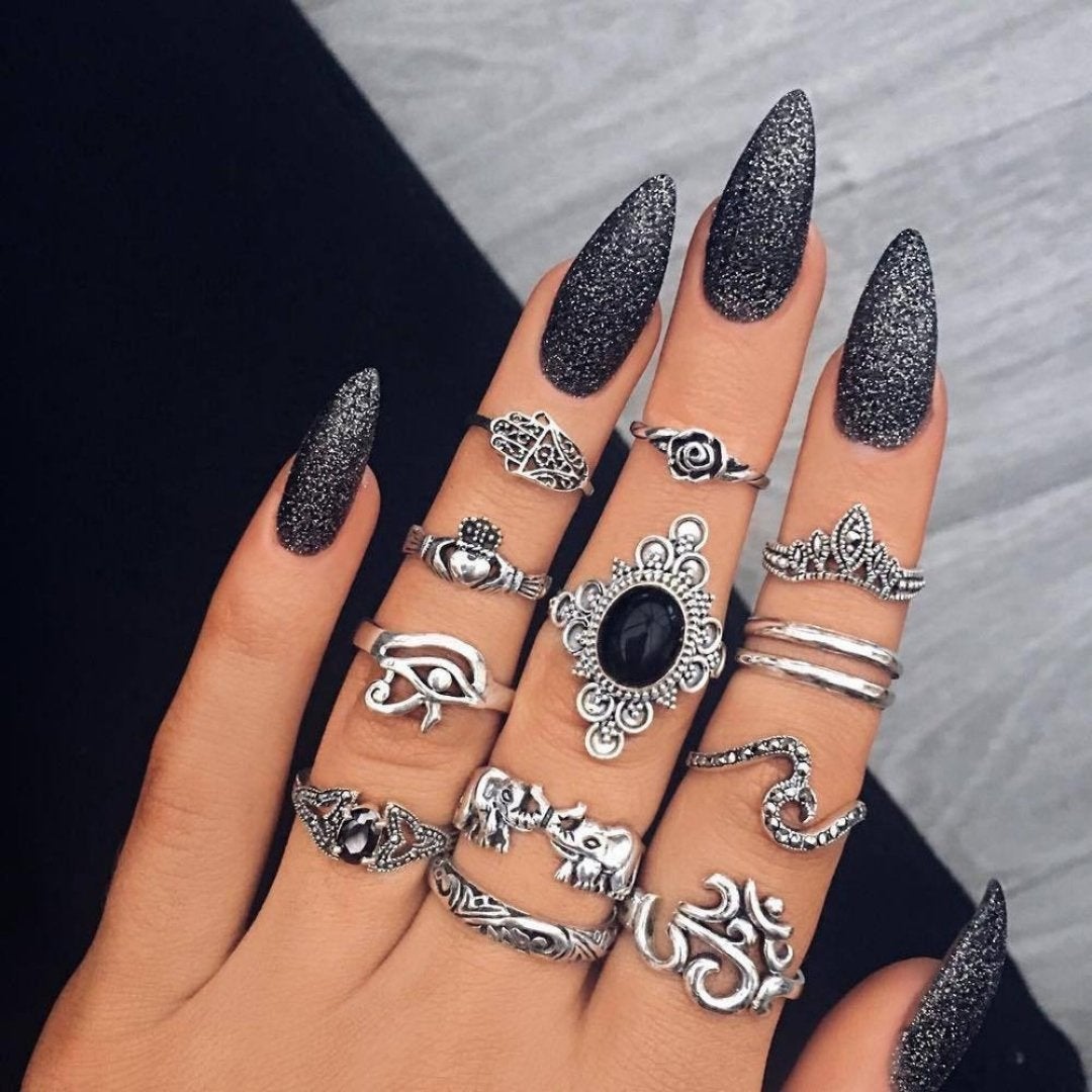 Exclusieve premiumset met 8 tot 12 ringen in goud