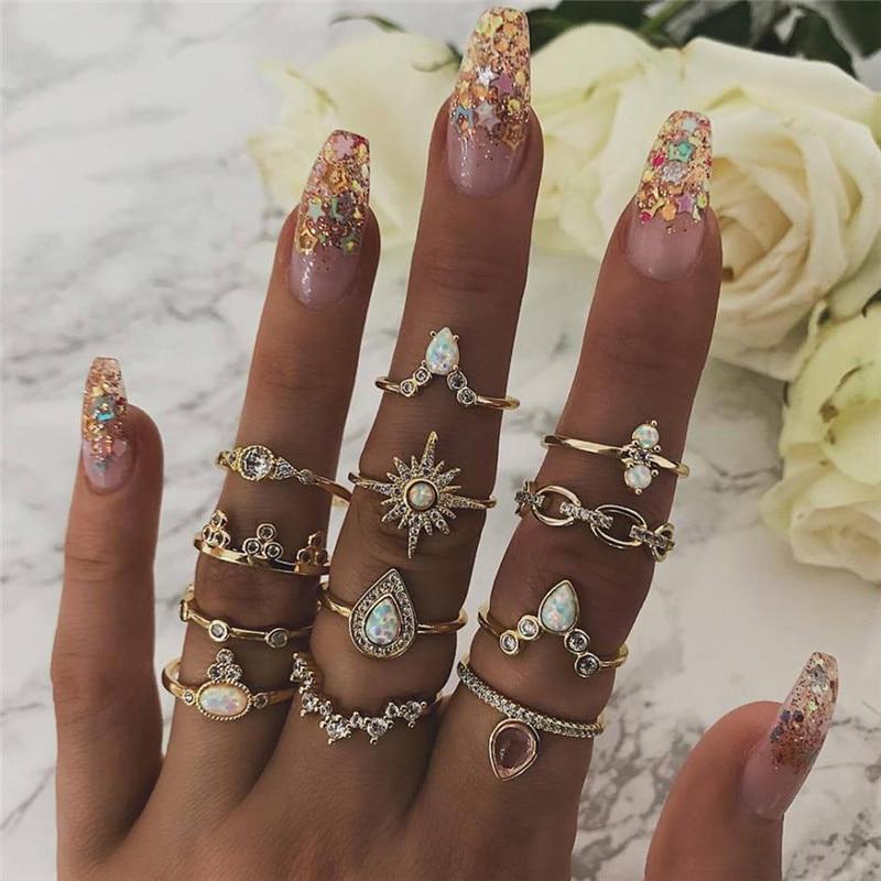 Exclusieve premiumset met 8 tot 12 ringen in goud