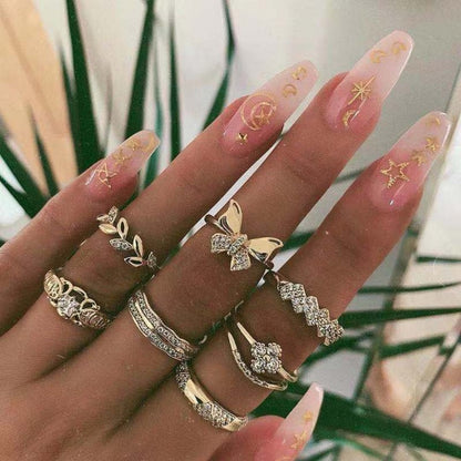 Exclusieve premiumset met 8 tot 12 ringen in goud