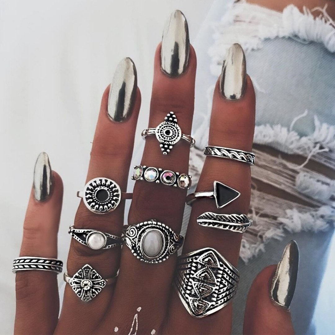 Exclusieve premiumset met 8 tot 12 ringen in goud