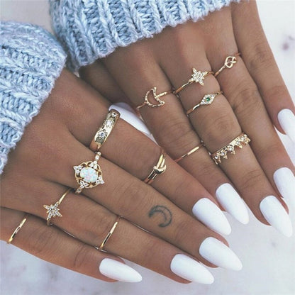 Exclusieve premiumset met 8 tot 12 ringen in goud