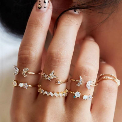 Exclusieve premiumset met 8 tot 12 ringen in goud