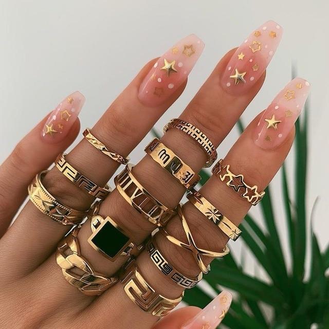 Exclusieve premiumset met 8 tot 12 ringen in goud