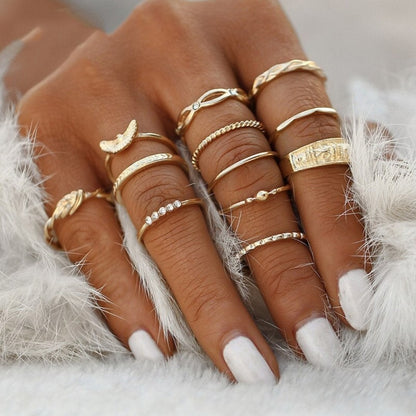 Exclusieve premiumset met 8 tot 12 ringen in goud