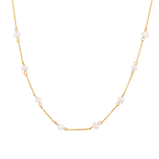 Complete roestvrijstalen ketting- en armbandset met madeliefjes in goud
