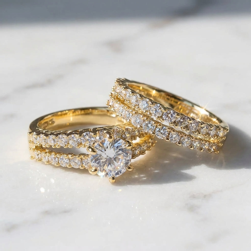 Eeuwige ringenset in goud