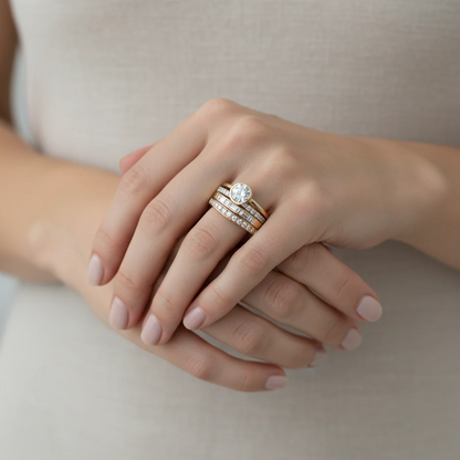 Retro ringenset in goud