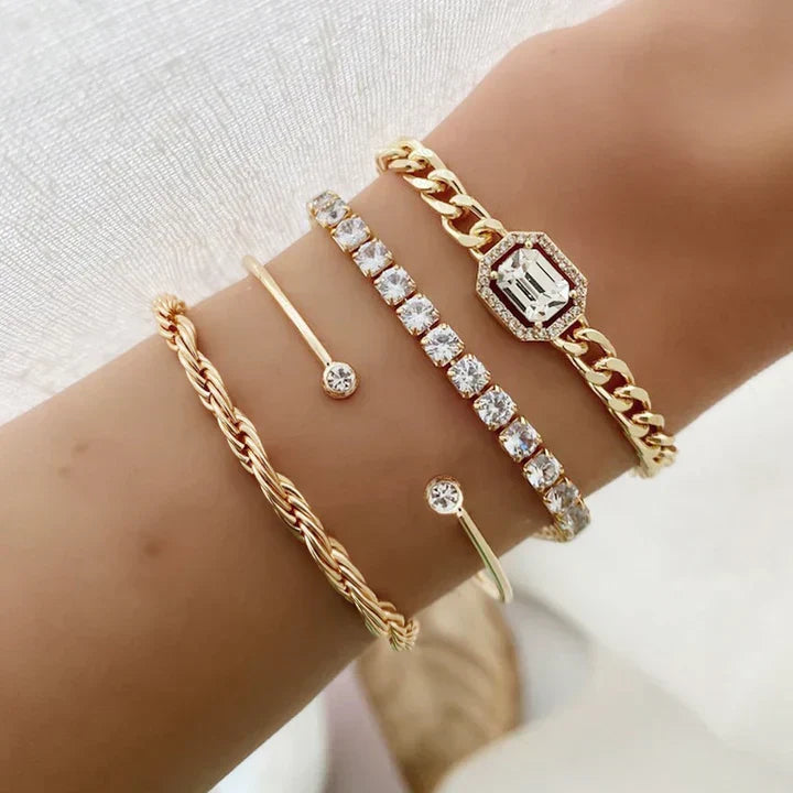 Armbandenset Domitille Calvine in wit goud