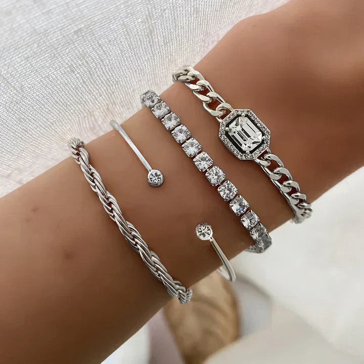 Armbandenset Domitille Calvine in wit goud