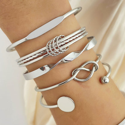 Geknoopte armbandenset Elegance in wit goud