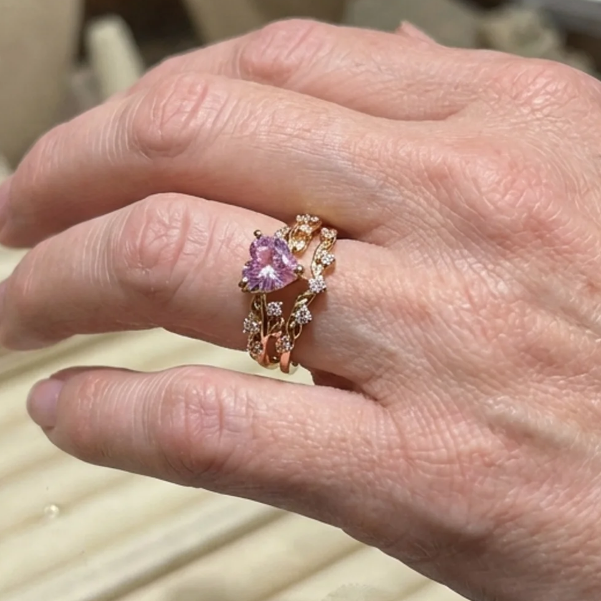 Ringenset Bloementuin in goud