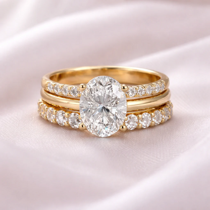 Glinsterende retro ringenset in goud