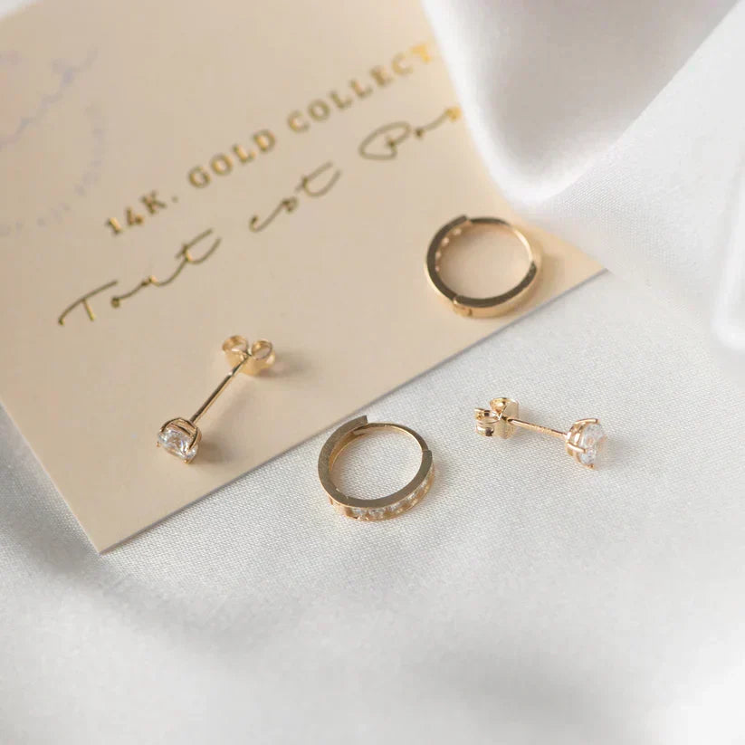 Oorbellenset Dara met glinsterende stenen | Goud