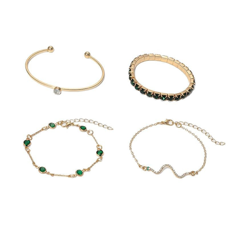 Smaragdglans-armbandenset in goud