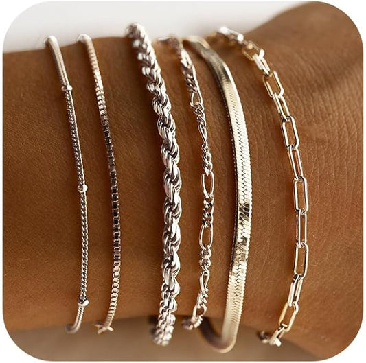 Armbandenset Baukje | Witgoud