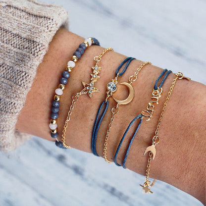 Luxe sprankelende armbandenset in goud