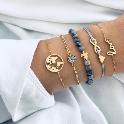 Luxe sprankelende armbandenset in goud