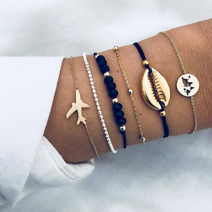 Luxe sprankelende armbandenset in goud