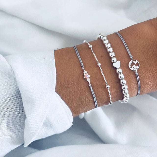 Luxe sprankelende armbandenset in goud