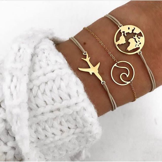 Luxe sprankelende armbandenset in goud