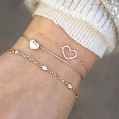 Luxe sprankelende armbandenset in goud
