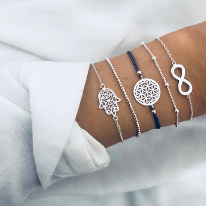 Luxe sprankelende armbandenset in goud