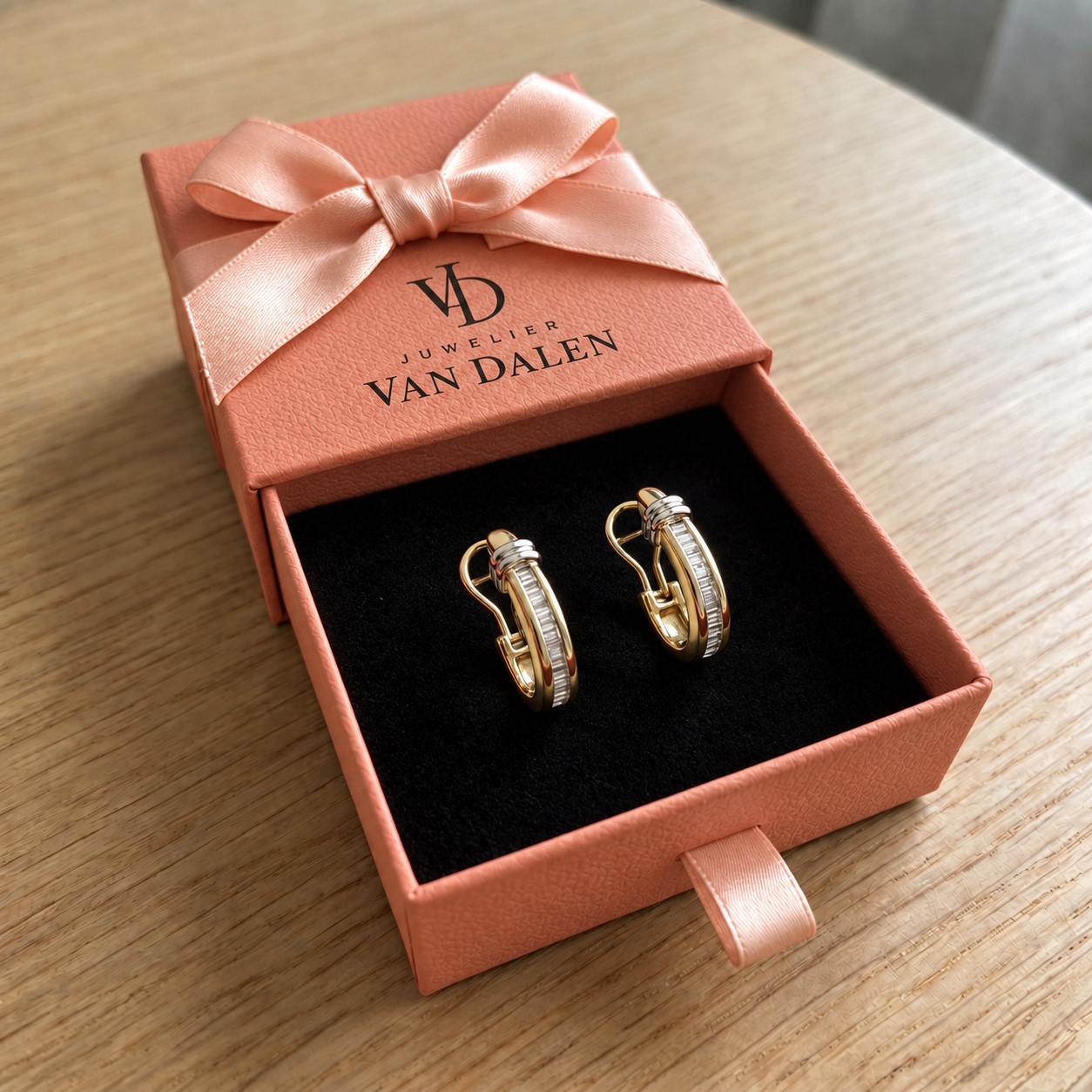 Retro diamantoorbellen | Goud