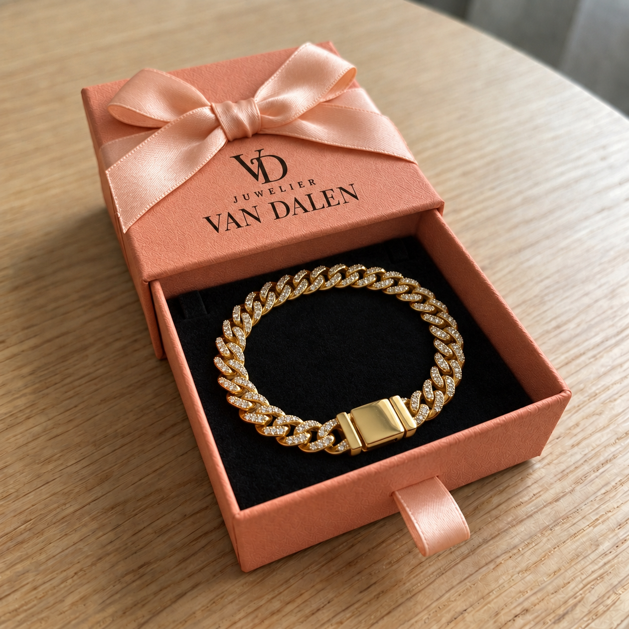 Brede Cubaanse armband | Goud