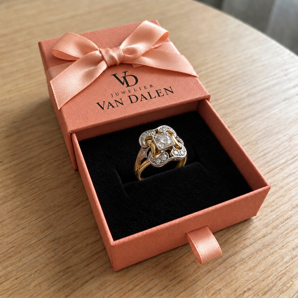 Vintage ring met briljanten | Goud