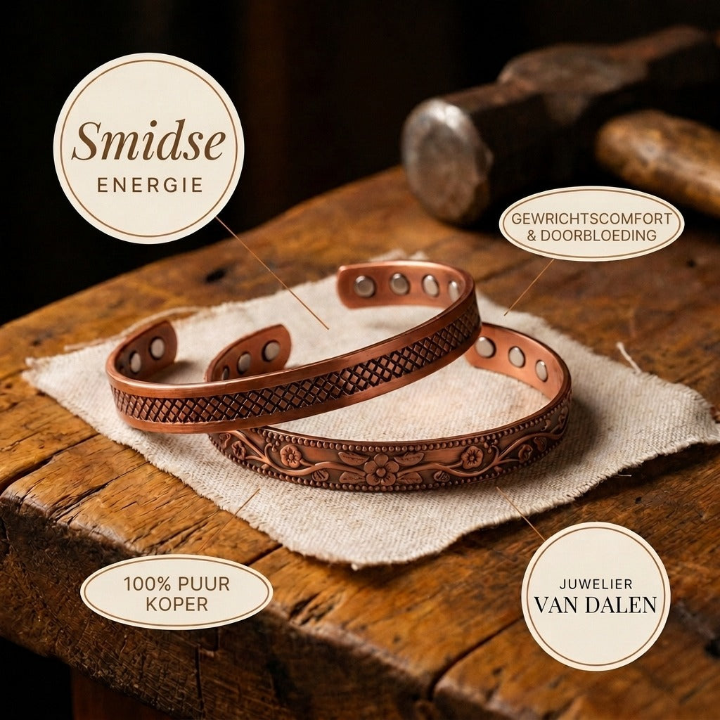 Koperen armbandenset Smidse