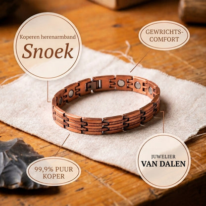 Koperen herenarmband Snoek