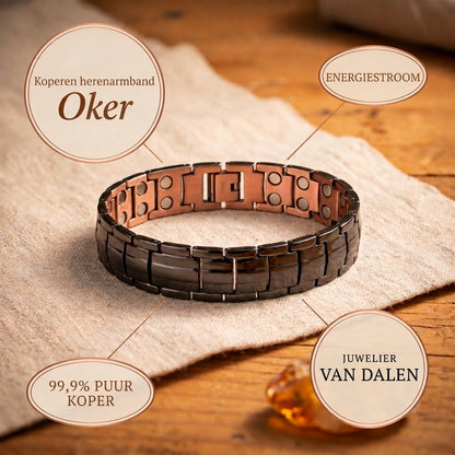 Koperen herenarmband Oker