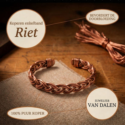 Koperen enkelbandje Bies