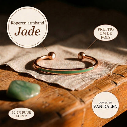 Koperen armband Jade