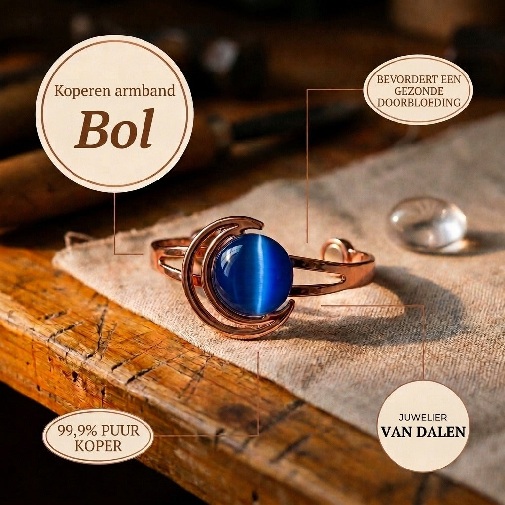 Koperen armband Bol