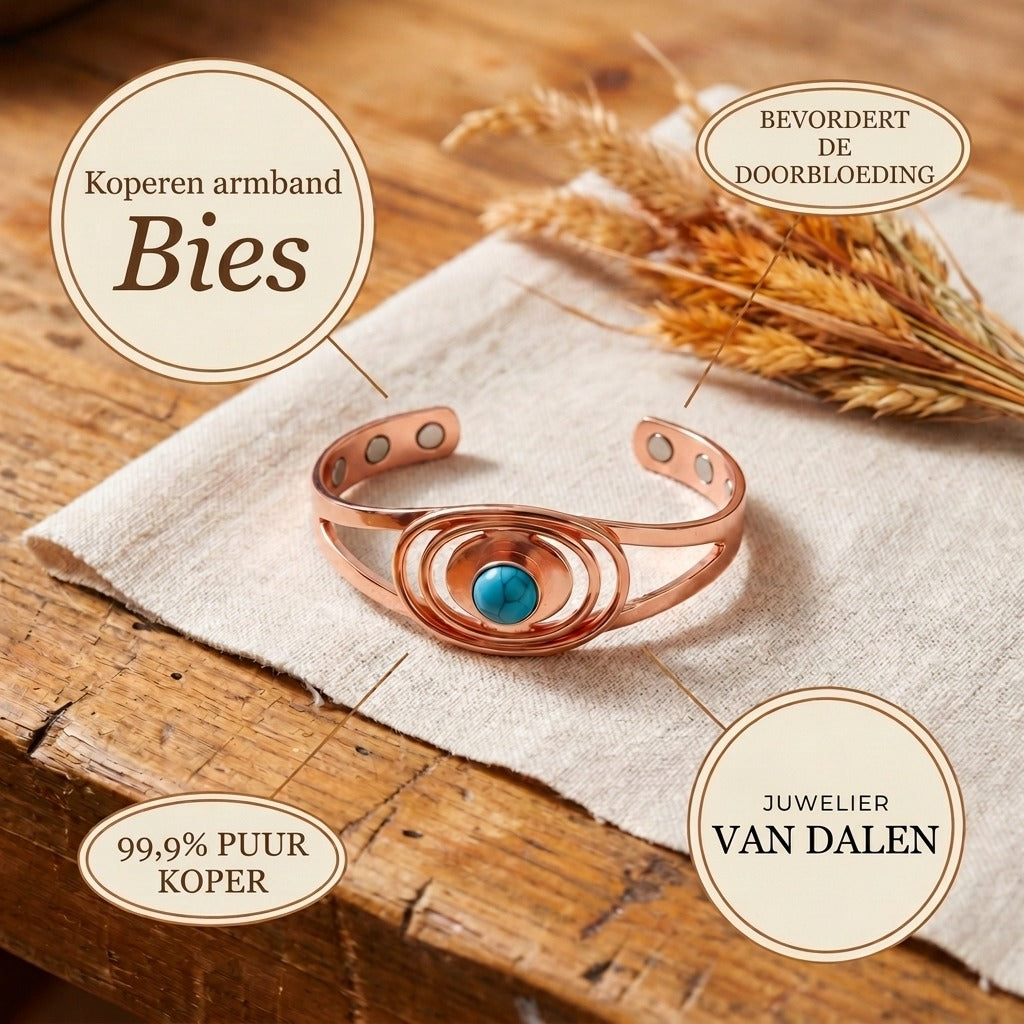 Koperen armband Riet