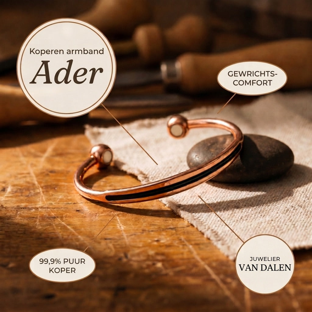Koperen armband Ader