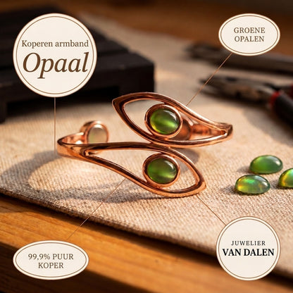 Koperen armband Opaal