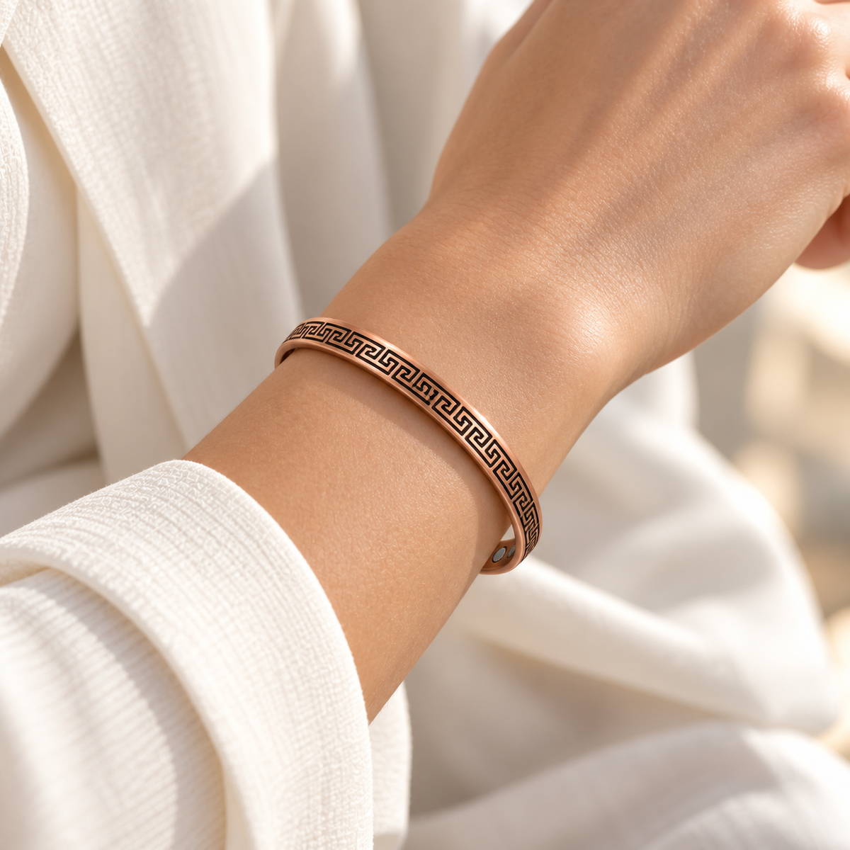 Koperen armband Meander