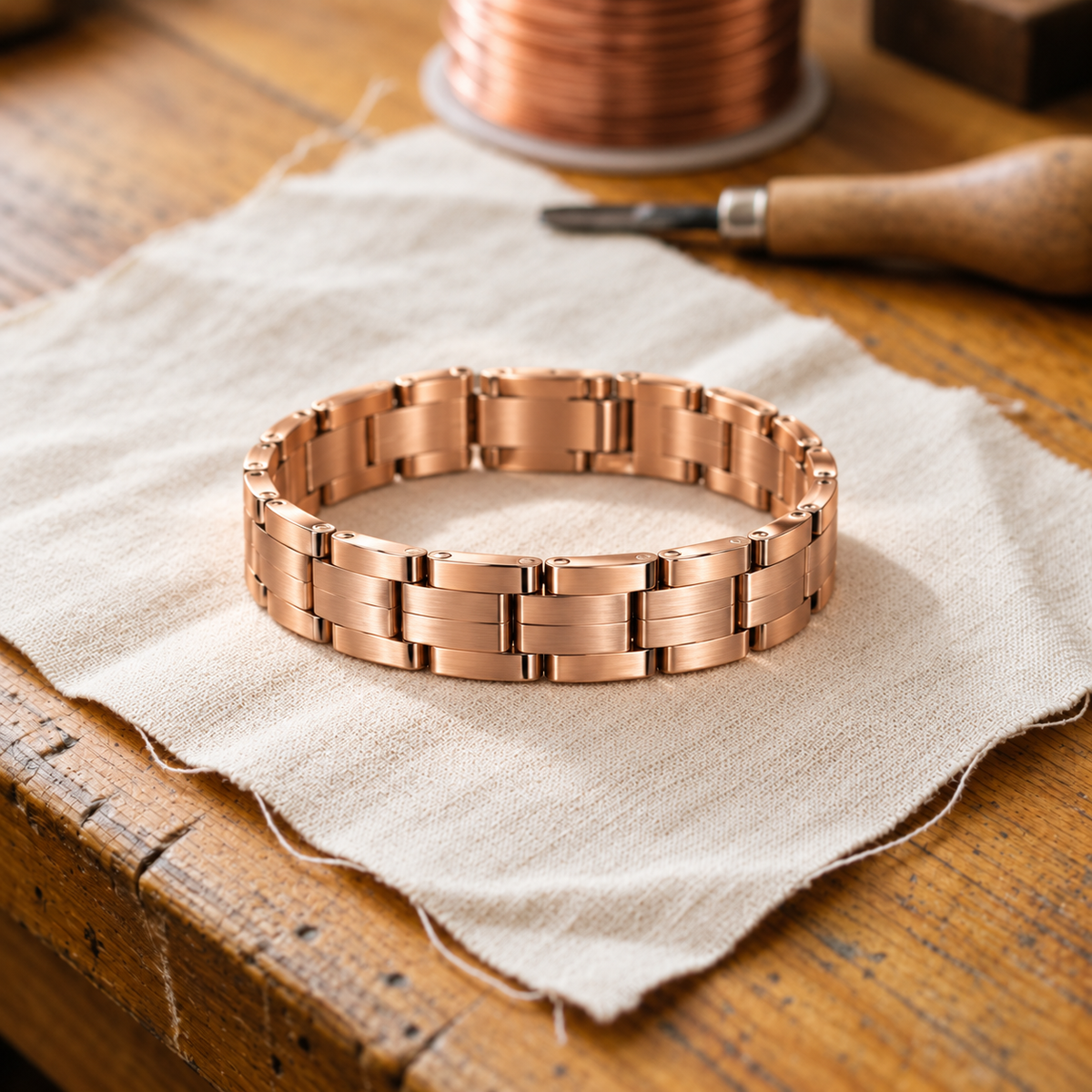 Koperen armband Schakels