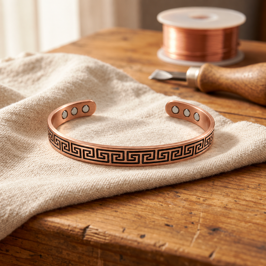 Koperen armband Meander