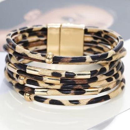 Lange gelaagde boho-sleutelhanger in goud