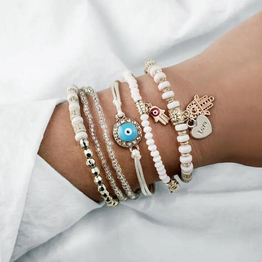 Hamsa-armbandenset | Goud