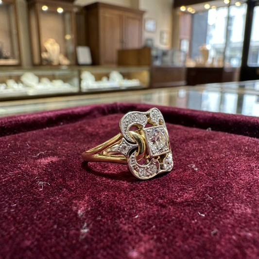 Vintage ring met steentjes | Goud