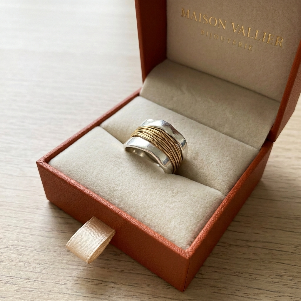 Ring met gouddraad | Wit goud