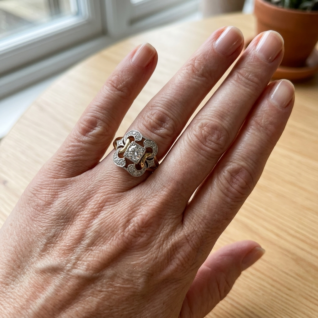 Vintage ring met briljanten | Goud