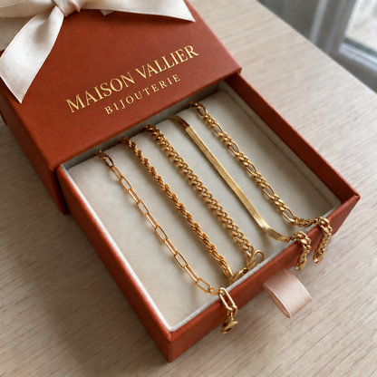 Vijfdelige armbandenset | Goud