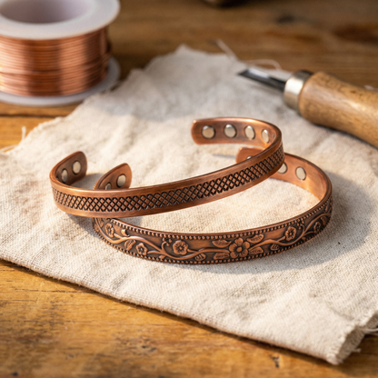 Koperen armbandenset Smidse