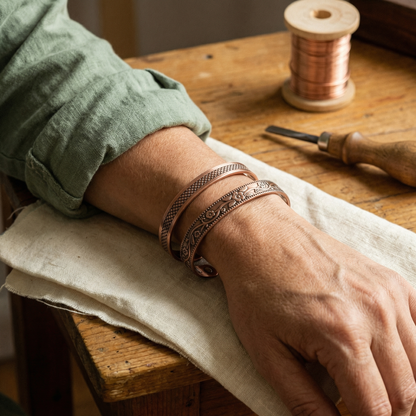Koperen armbandenset Smidse