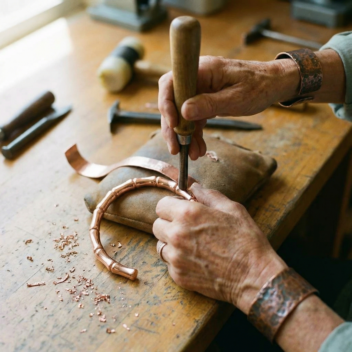 Koperen armband Bosje